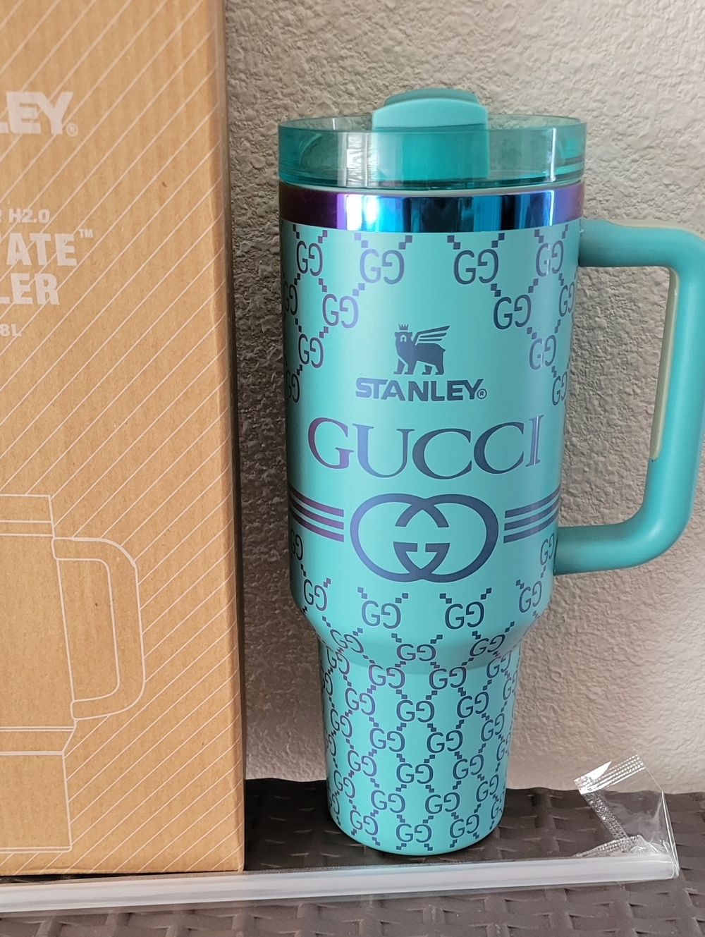 Stanley  Aqua Blue Insulated Travel Mug with Handle